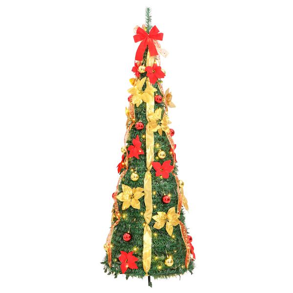 vidaXL &Aacute;rvore de Natal artificial pop-up c/ 200 luzes LED 210 cm verde