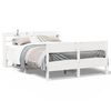 vidaXL Cama sem colch&atilde;o 135x190 cm madeira de pinho maci&ccedil;a branco