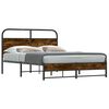 vidaXL Estrutura de cama s/ colch&atilde;o derivados madeira carvalho fumado