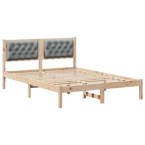 vidaXL Estrutura da Cama com cabeceira Cinzento-claro 140 x 190 cm