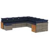 vidaXL Conjunto de sof&aacute; de jardim com 11 pe&ccedil;as e almofadas em rattan sint&eacute;tico cinza