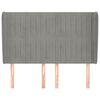 vidaXL Cabeceira de cama c/ abas veludo 147x23x118/128cm cinza-claro
