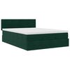 vidaXL Estrutura de cama otomana com colch&atilde;o 140x200 cm verde escuro
