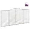 vidaXL Cestos gabi&atilde;o arqueados 7pcs 400x30x180/200cm ferro galvanizado