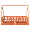 vidaXL Estrutura de cama infantil c/ gavetas 90x200 cm pinho maciço