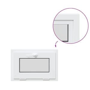 vidaXL Janela de porão RISOR 60x40 cm basculante 2 vidros branco
