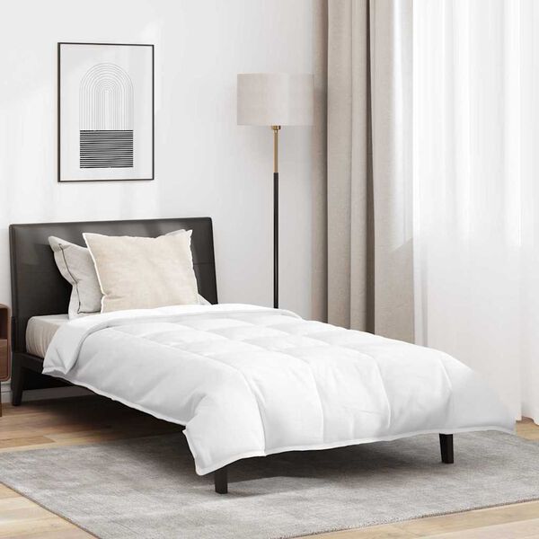 vidaXL Edredom 2-em-1 com travesseiro 2 pcs Branco Pena de ganso