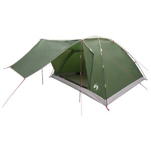 vidaXL Barraca de Camping com telhado Verde 6 pessoas Poli&eacute;ster e A&ccedil;o