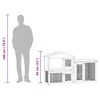 vidaXL Coelheira exterior grande 145x45x84cm madeira castanho e branco