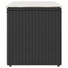 vidaXL Bancos de jardim com almofadas 2 unid 40x40x43 cm vime PE preto