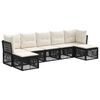 vidaXL Conjunto de Sof&aacute; de Jardim 7 unid. Preto vime PE