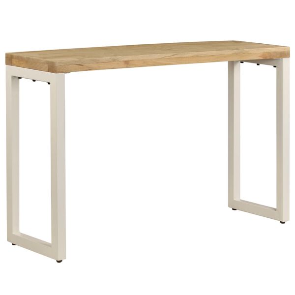 vidaXL Mesa consola 120x35x76 cm madeira de mangueira maci&ccedil;a e a&ccedil;o
