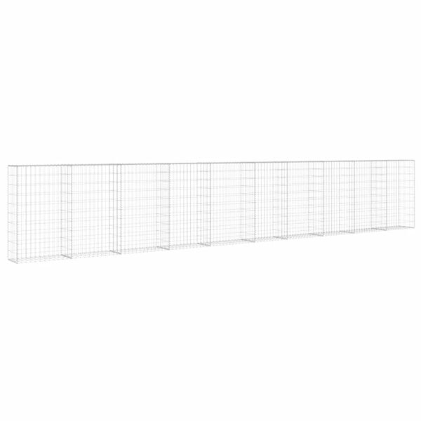 vidaXL Muro gabi&atilde;o com tampas a&ccedil;o galvanizado 600x30x100 cm
