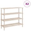 vidaXL Sapateiras com 4 prateleiras 2 pcs madeira de abeto maci&ccedil;a