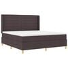 vidaXL Cama Box com colch&atilde;o com cabeceira Castanho 140 x 200 cm tecido