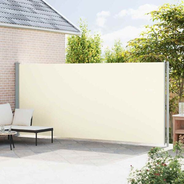 vidaXL Toldo lateral retr&aacute;til para p&aacute;tio 200x600 cm cor creme