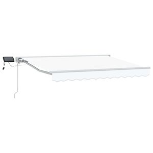 vidaXL Estrutura de Toldo Manual com LEDs Branco 3 x 2,5 m