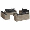 vidaXL 13 pcs conj. sof&aacute;s jardim c/ almofad&otilde;es vime PE cinzento-claro