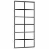 vidaXL Porta deslizante em vidro ESG e alum&iacute;nio 90x205 cm preto