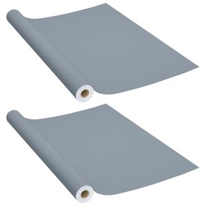 vidaXL Autocolante para móveis 2 pcs 500x90 cm PVC cinzento