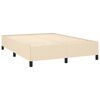 vidaXL Estrutura de cama sem colch&atilde;o 140x190 cm tecido cor creme