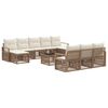 vidaXL Conjunto de Sof&aacute; de Jardim 11 pcs Bege vime PE