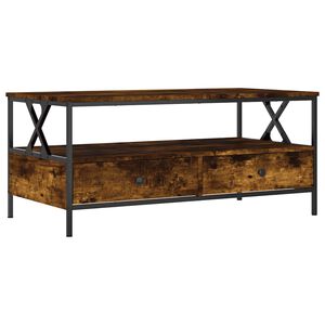 vidaXL Mesa de centro 100x51x45 cm derivados madeira carvalho fumado