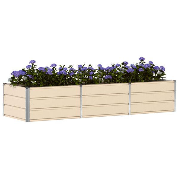vidaXL Floreira Ivory 240 x 80 x 45 cm A&ccedil;o