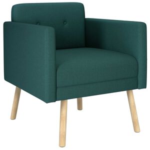 vidaXL Poltrona Verde-Escuro Tecido
