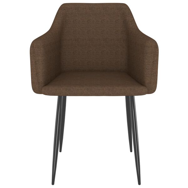 vidaXL Cadeiras de jantar 2 pcs tecido castanho