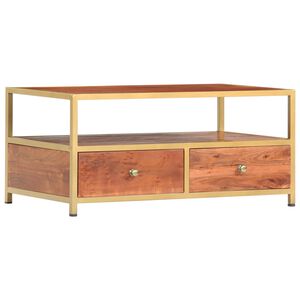 vidaXL Mesa de centro 90x50x40 cm madeira de ac&aacute;cia maci&ccedil;a