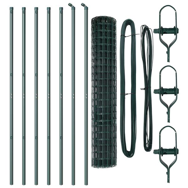 vidaXL Cerca com Poste Verde 1,6 x 10 m A&ccedil;o e PVC