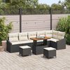 vidaXL Conjunto de Sof&aacute; de Jardim 9 pcs Preto Rattan Sint&eacute;tico