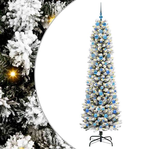 vidaXL &Aacute;rvore de Natal Artificial Branco 210 cm PVC, Metal e Pl&aacute;stico