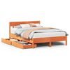 vidaXL Cama sem colch&atilde;o 150x200 cm madeira pinho maci&ccedil;a castanho-mel