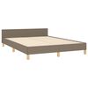 vidaXL Cama sem colch&atilde;o 140x190 cm tecido castanho-acinzentado