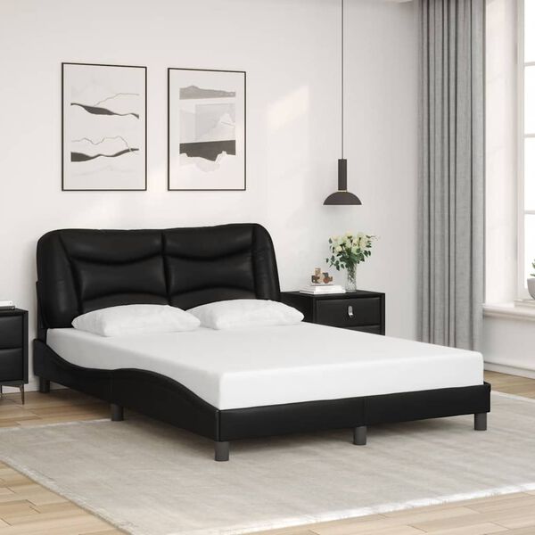 vidaXL Estrutura de cama sem colch&atilde;o Hvar 120x200cm couro artificial preto