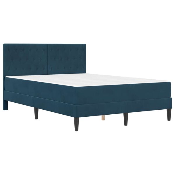 vidaXL Estrutura de cama com colch&atilde;o Azul 120 x 190 cm Veludo