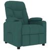 vidaXL Poltrona de massagens tecido verde-escuro