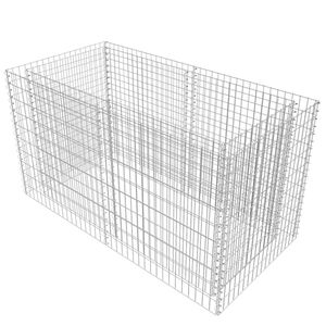 vidaXL Canteiro elevado/cesto gabi&atilde;o 180x90x100 cm a&ccedil;o prateado