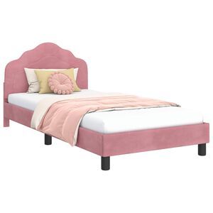 vidaXL Estrutura de Cama Infantil com Cabeceira Rosa 80 x 200 cm
