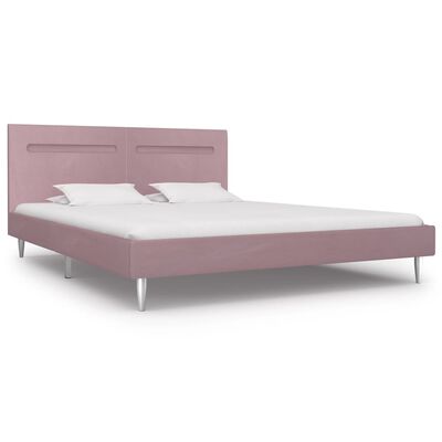 vidaXL Estrutura de cama com LED 180x200 cm tecido cor-de-rosa