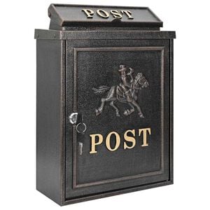 vidaXL Caixa de Correio Montada na Parede Bronze 29 x 13 x 41 cm