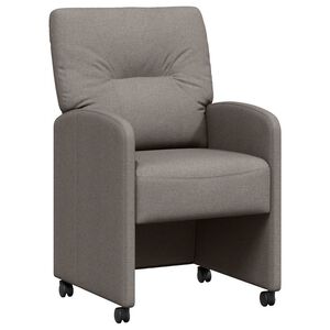 vidaXL Cadeiras de Jantar com Rodas 2 pcs Cinzento-acastanhado