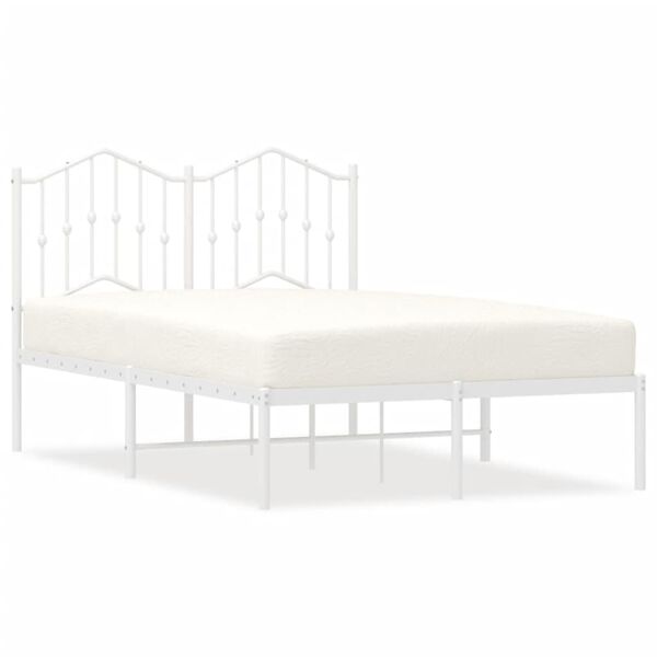 vidaXL Estrutura de cama com cabeceira 120x190 cm metal branco
