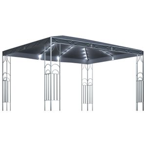 vidaXL Gazebo com cord&otilde;es de luzes LED 400x300 cm antracite