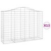 vidaXL Cestos gabi&atilde;o arqueados 13 pcs 200x50x140/160 ferro galvanizado