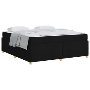 vidaXL Estrutura da Cama com colch&atilde;o Preto 180 x 200 cm tecido