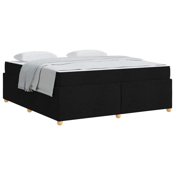 vidaXL Estrutura da Cama com colch&atilde;o Preto 180 x 200 cm tecido