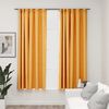 vidaXL Cortinas opacas aspeto linho c/ ganchos 2 pcs 140x175cm amarelo